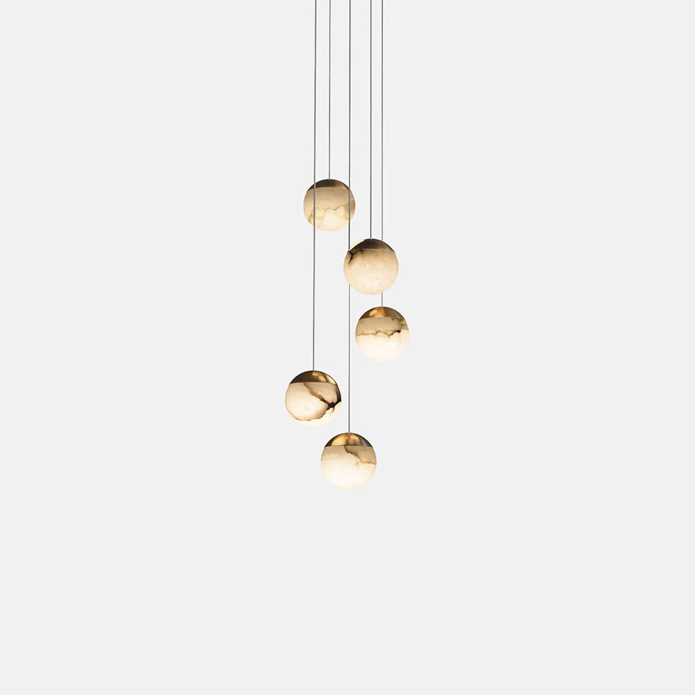 Calli Alabaster Chandelier 5 Lights - Image 2