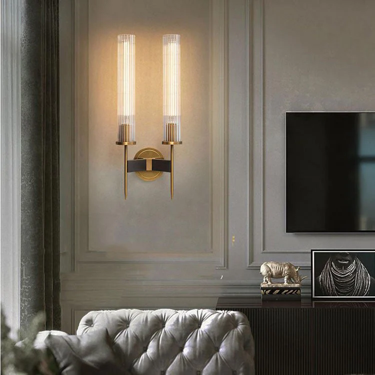 Candles Glass Shade 2-Head Wall Sconce - Image 2