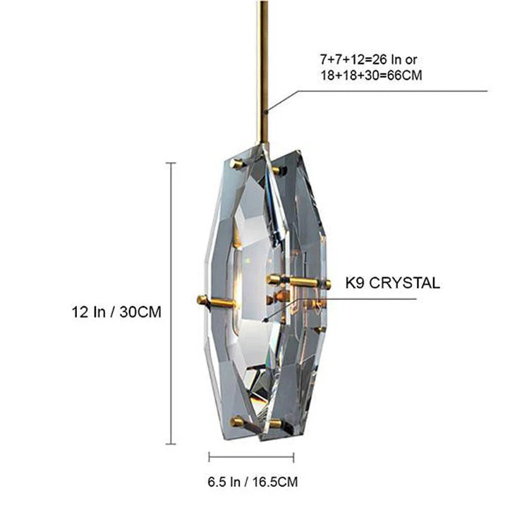 Caro Multi-faceted Crystal Pendant Light - Image 9