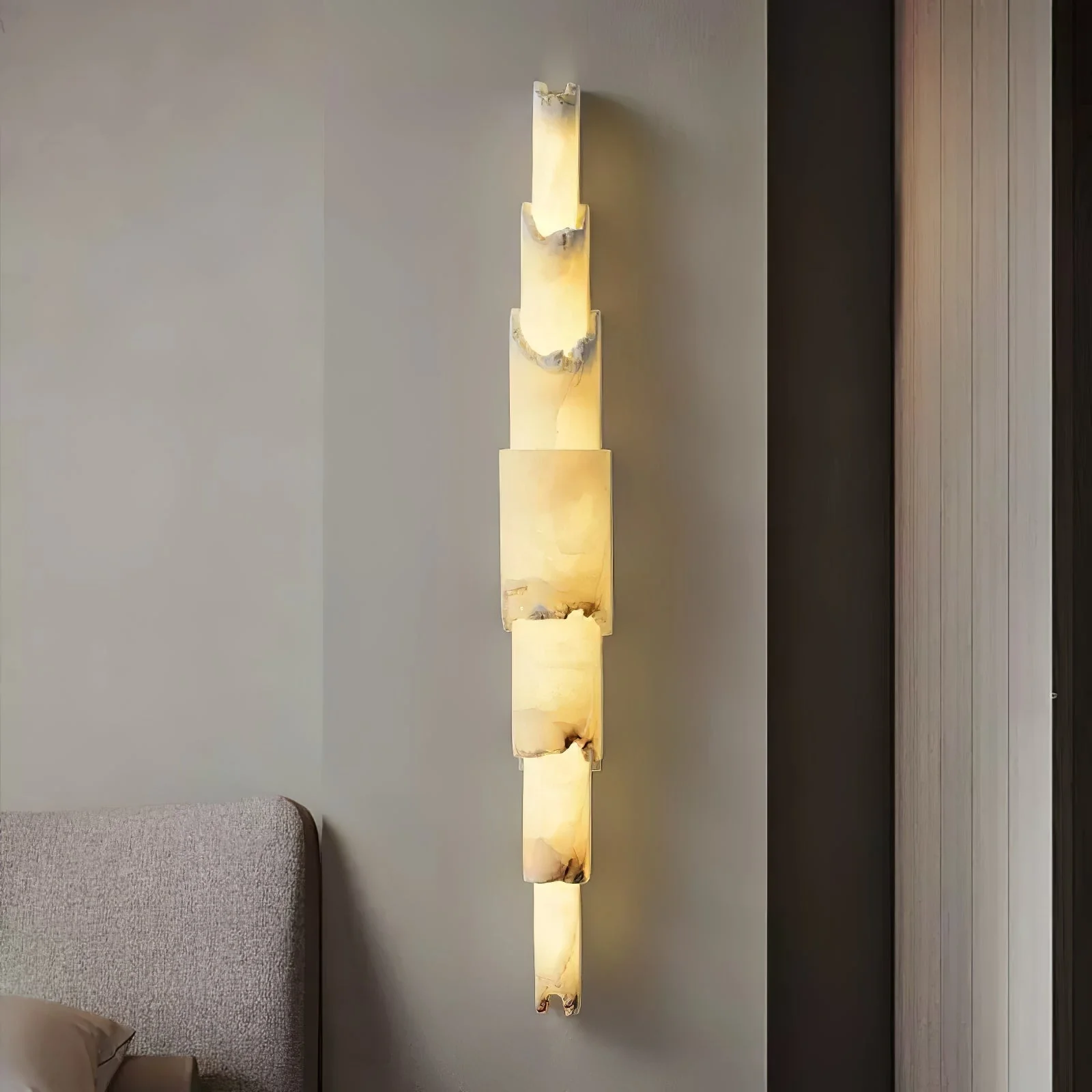 Cascading Alabaster Wall Sconce - Image 10