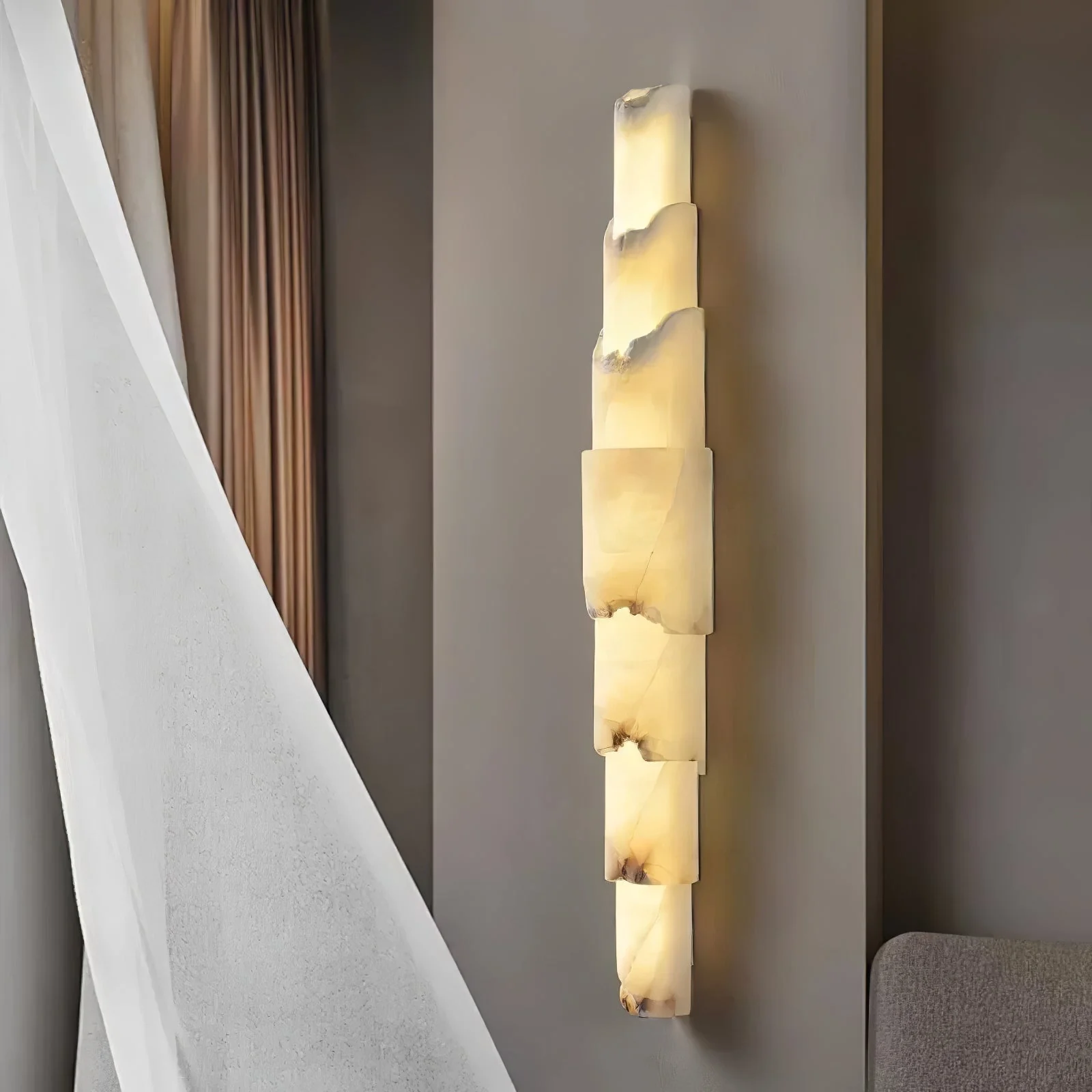 Cascading Alabaster Wall Sconce - Image 11
