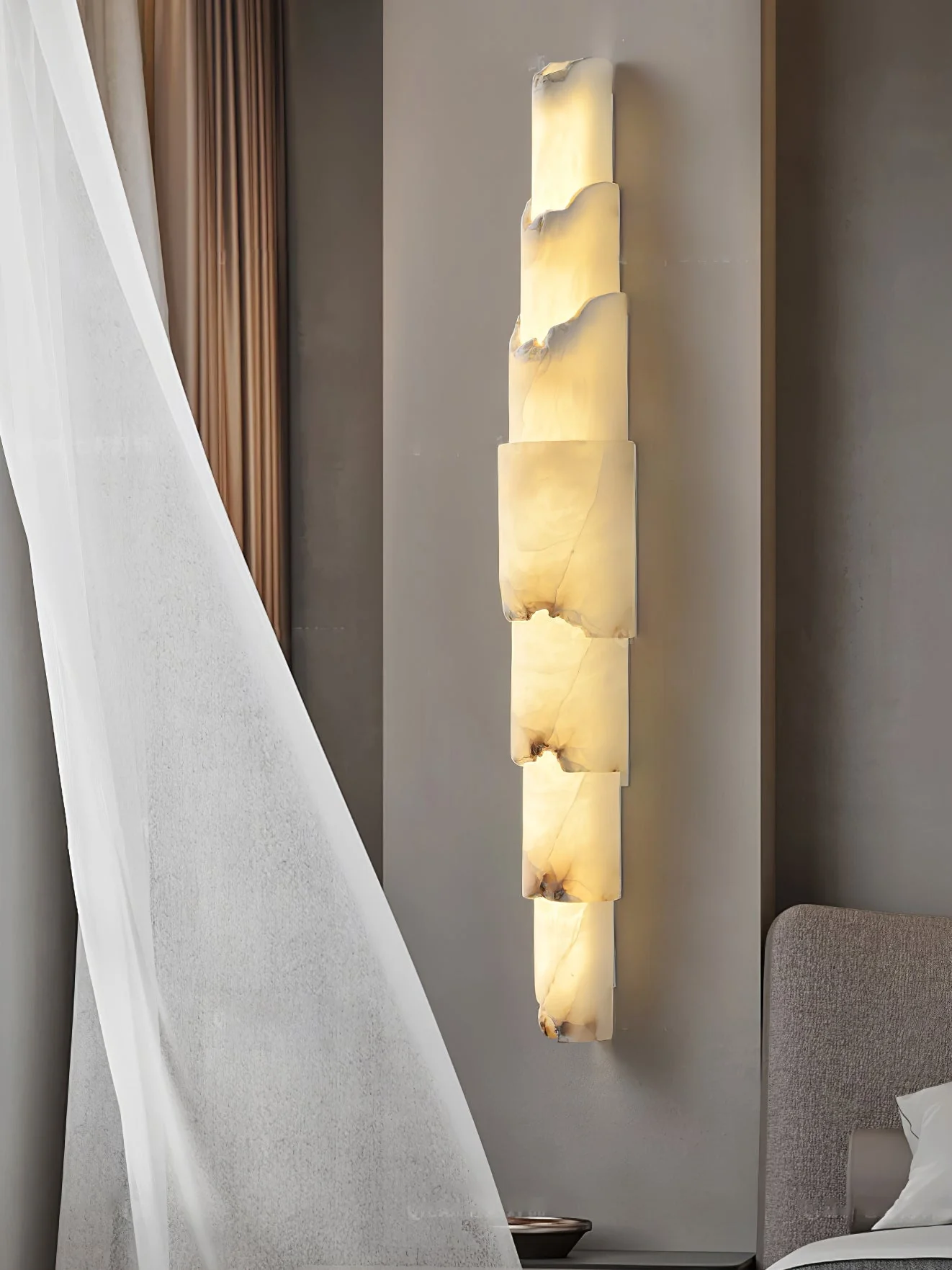 Cascading Alabaster Wall Sconce - Image 2