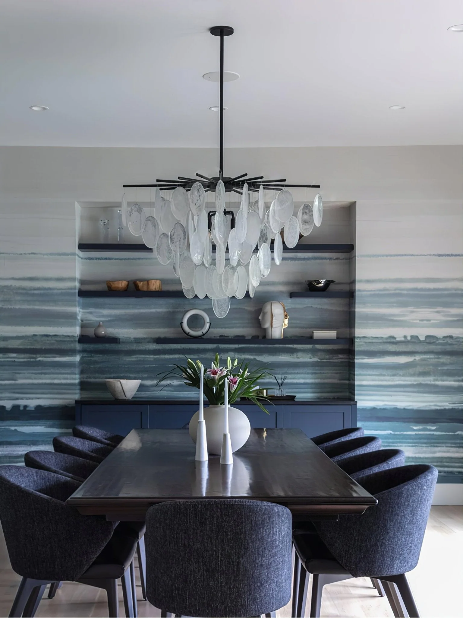 Cascading Selenite Disc Chandelier - Image 5