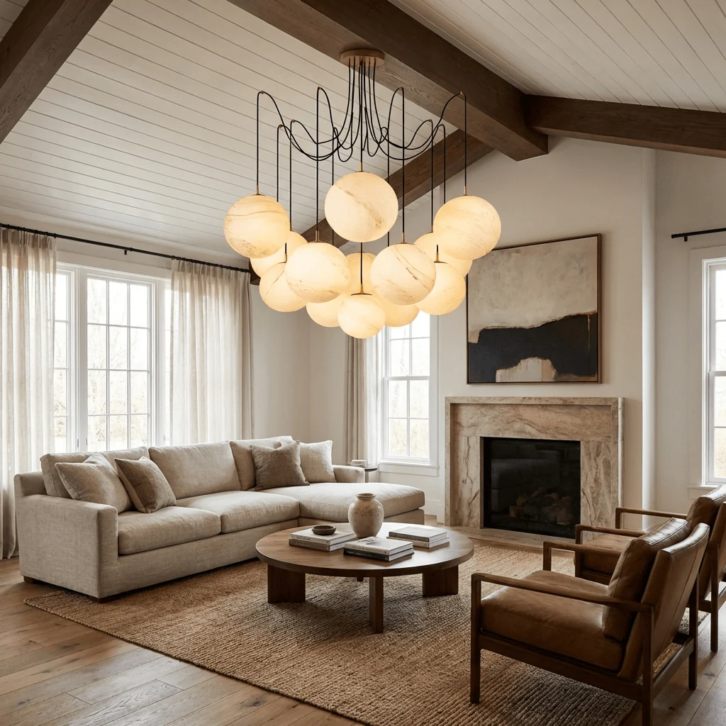 Celestara Alabaster Orb Chandelier - Image 7