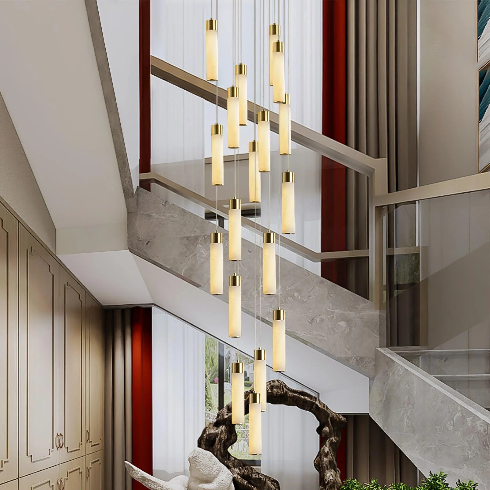 Celestial Alabaster Cascade Chandelier - Image 3