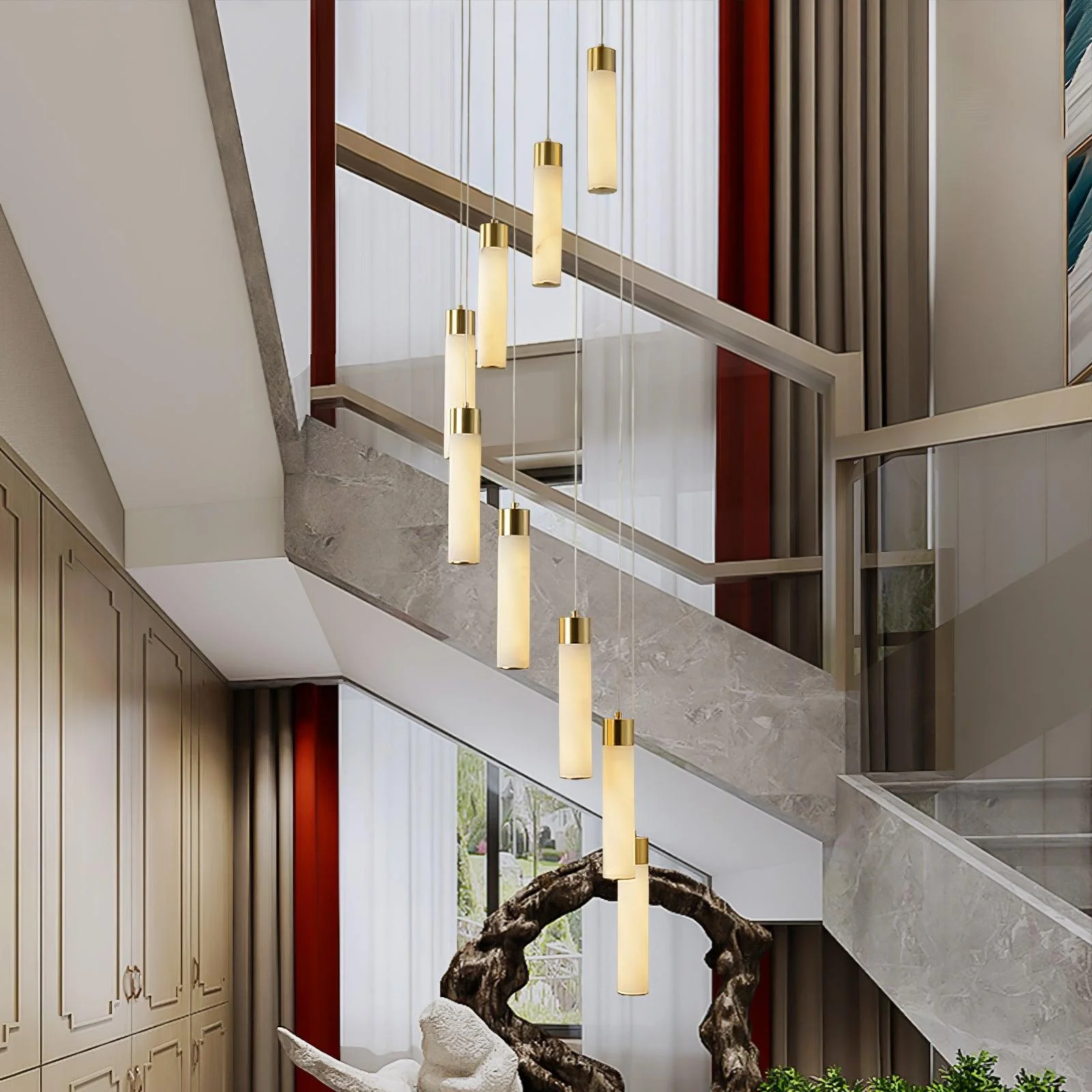 Celestial Alabaster Cascade Chandelier - Image 4