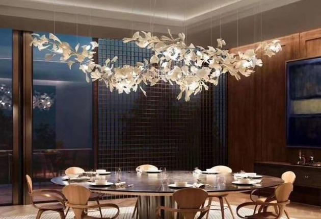 Ceramic Ginkgo Branch Chandelier D - Image 4