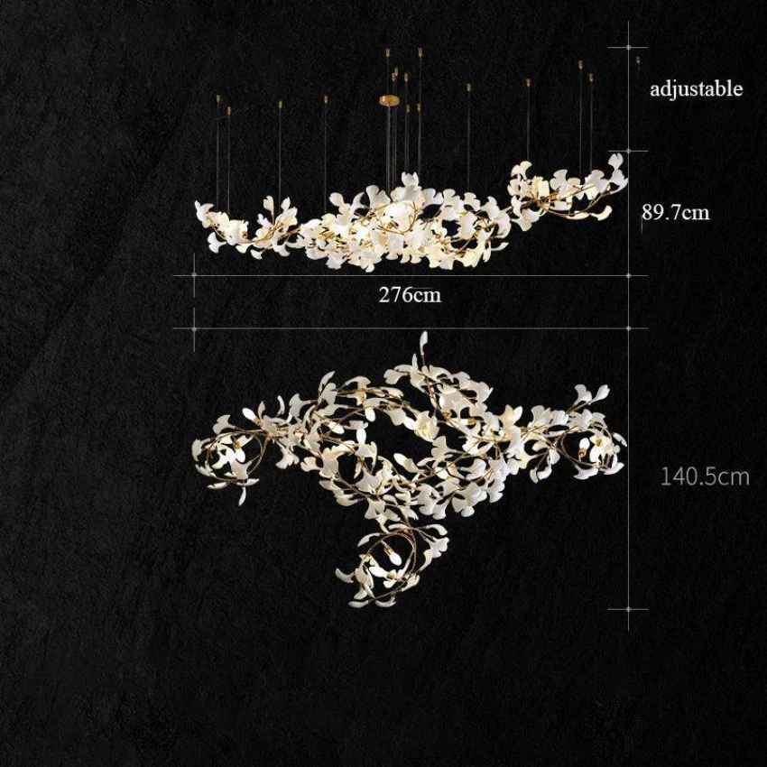 Ceramic Ginkgo Chandelier 4 Sizes - Image 7