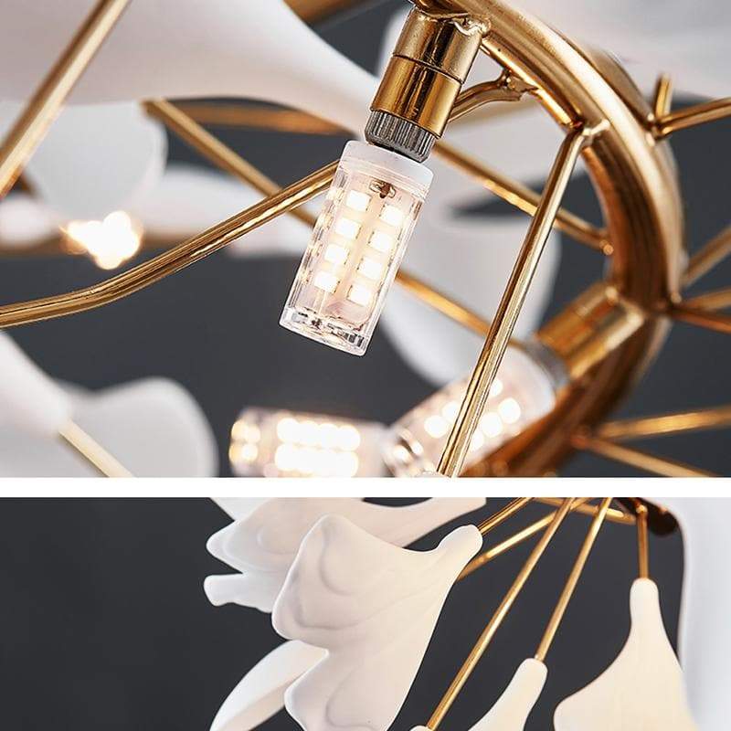 Ceramic Ginkgo Round Chandelier D - Image 3