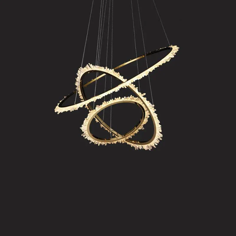 Cervine Modern Rock Crystal Ring Round Chandelier Cluster - Image 10