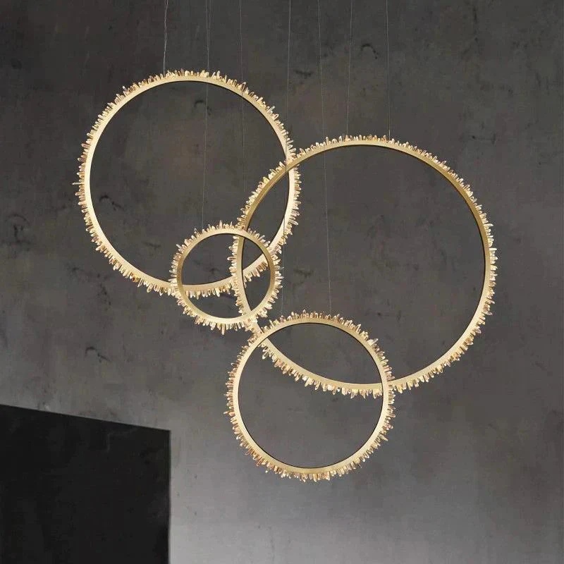 Cervine Modern Rock Crystal Ring Round Chandelier Cluster - Image 2