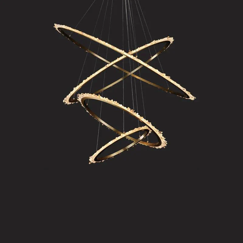 Cervine Modern Rock Crystal Ring Round Chandelier Cluster - Image 9