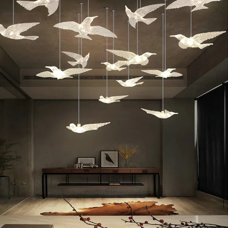China Manufacturer Restaurant Custom Project Luxury Acrylic Stair Led Chandelier Lamp - Image 2