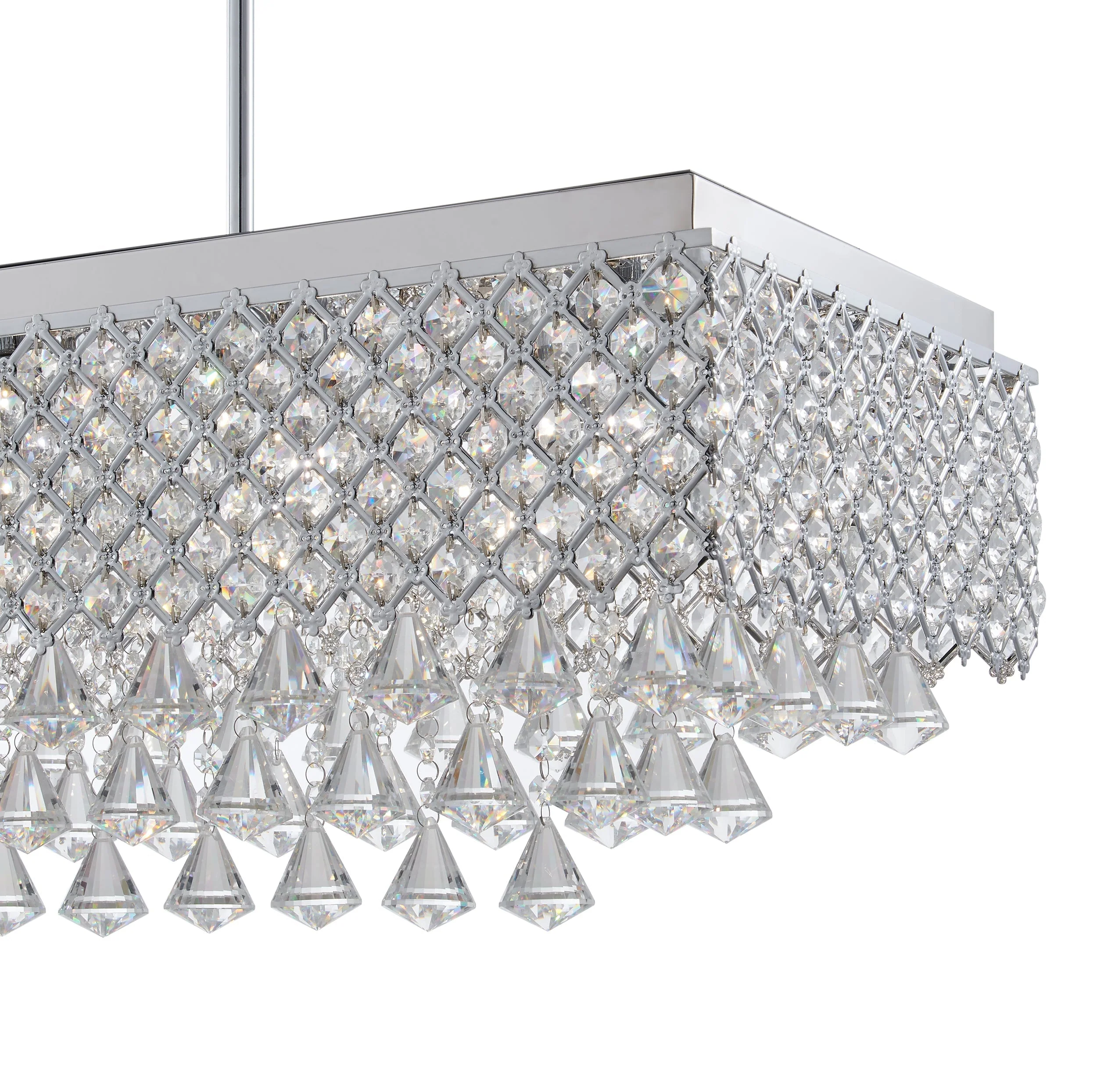Cinderella Crystal Rectangular Chandelier // 12 Light - Image 4