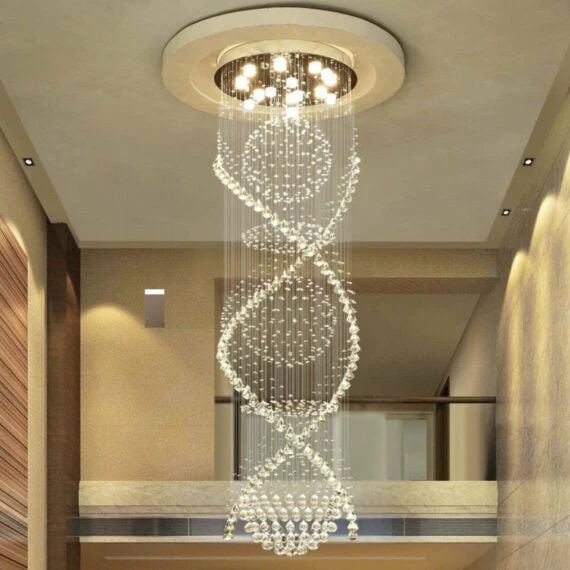 Classic Streamlined Clear Crystal Chandelier - Image 3