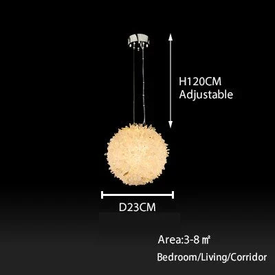 Clear Geode Quartz Crystal Ball Modern Pendant Light - Image 7