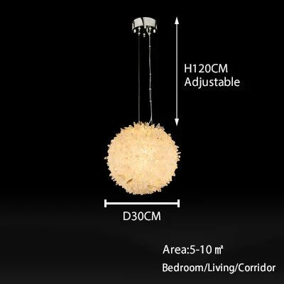 Clear Geode Quartz Crystal Ball Modern Pendant Light - Image 8