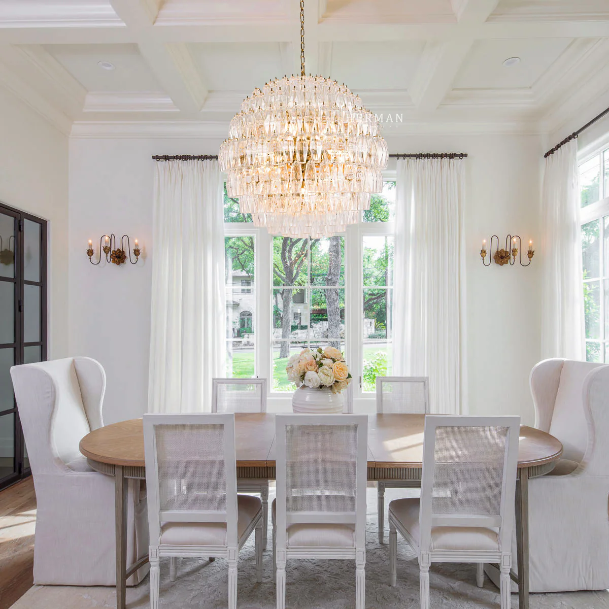 Clear Sorrento Chandelier 28" - Image 2
