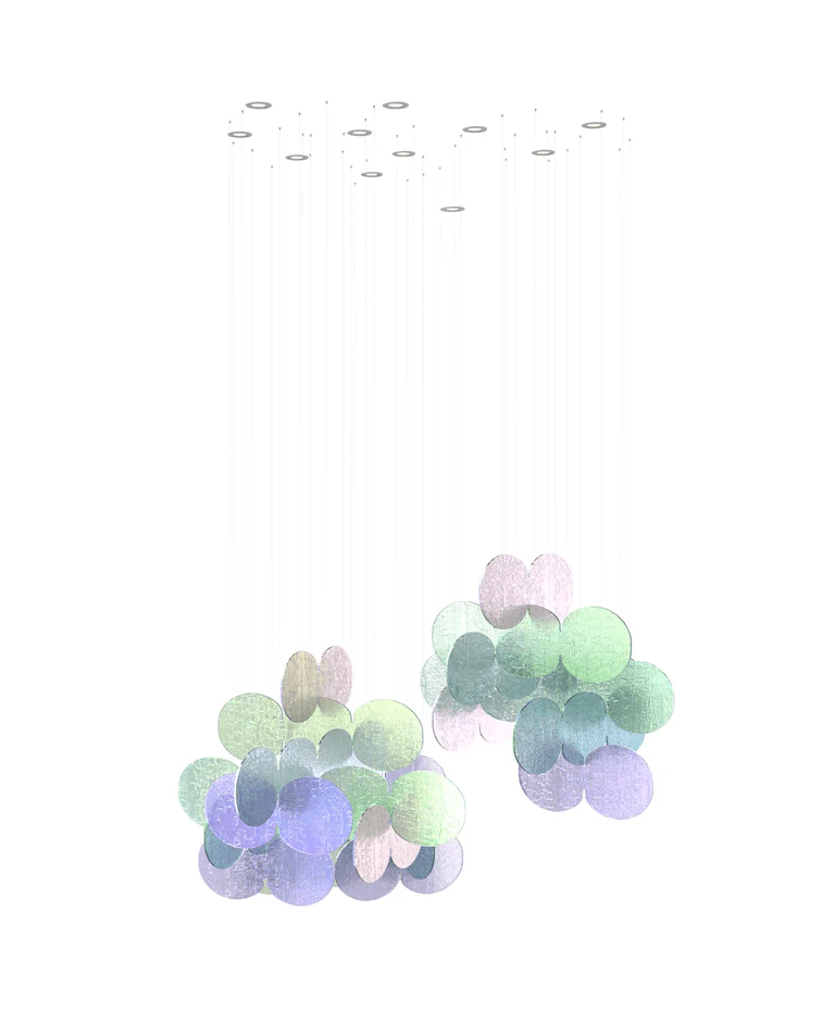 Clouds Iridescent Disc Chandelier - Image 10