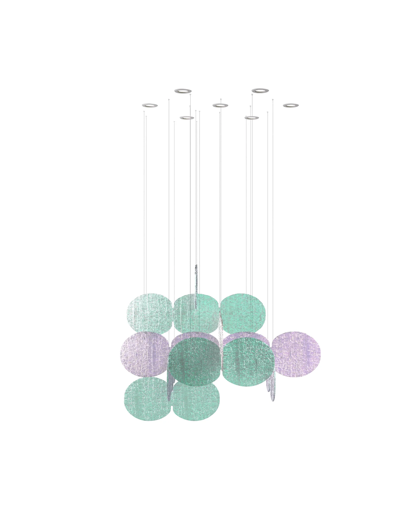 Clouds Iridescent Disc Chandelier - Image 8