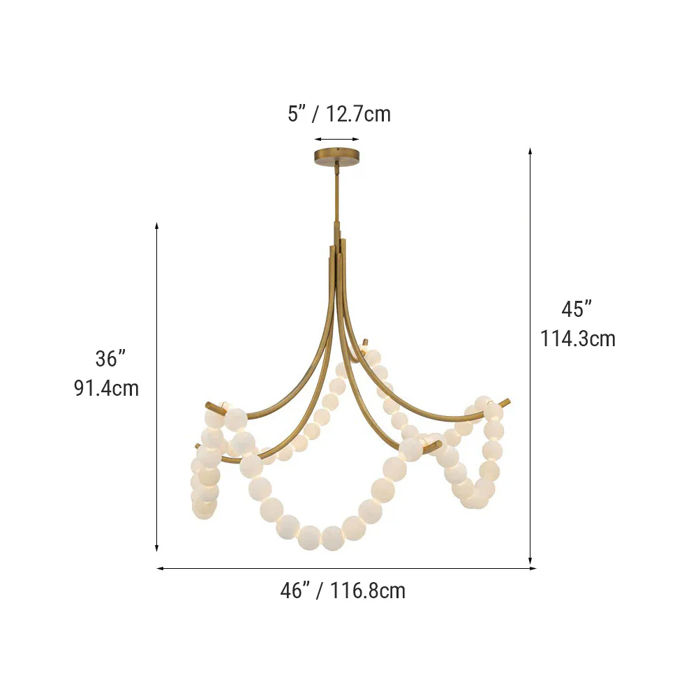 Cluster String Alabaster Beads Semi Flush Chandelier - Image 11