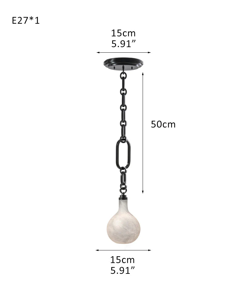 Cluster White Alabaster Globe Pendant Light with adjustable chain - Image 14