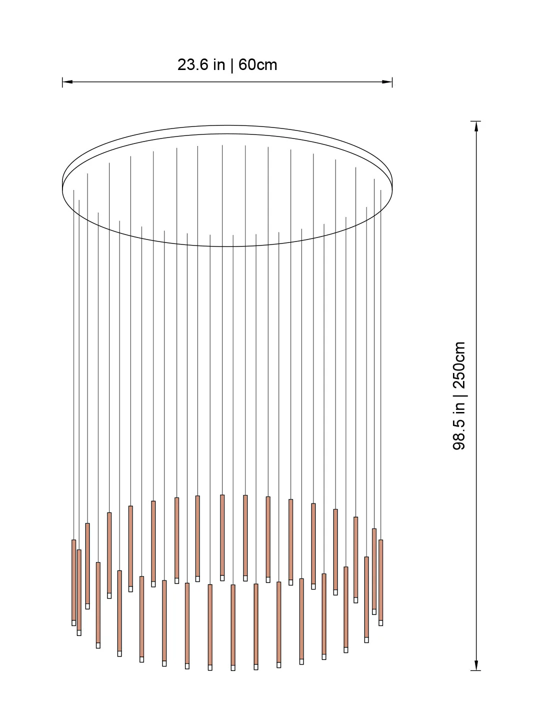 Clustered Tubes LED Chandelier by Aurorae Lighting - Image 11