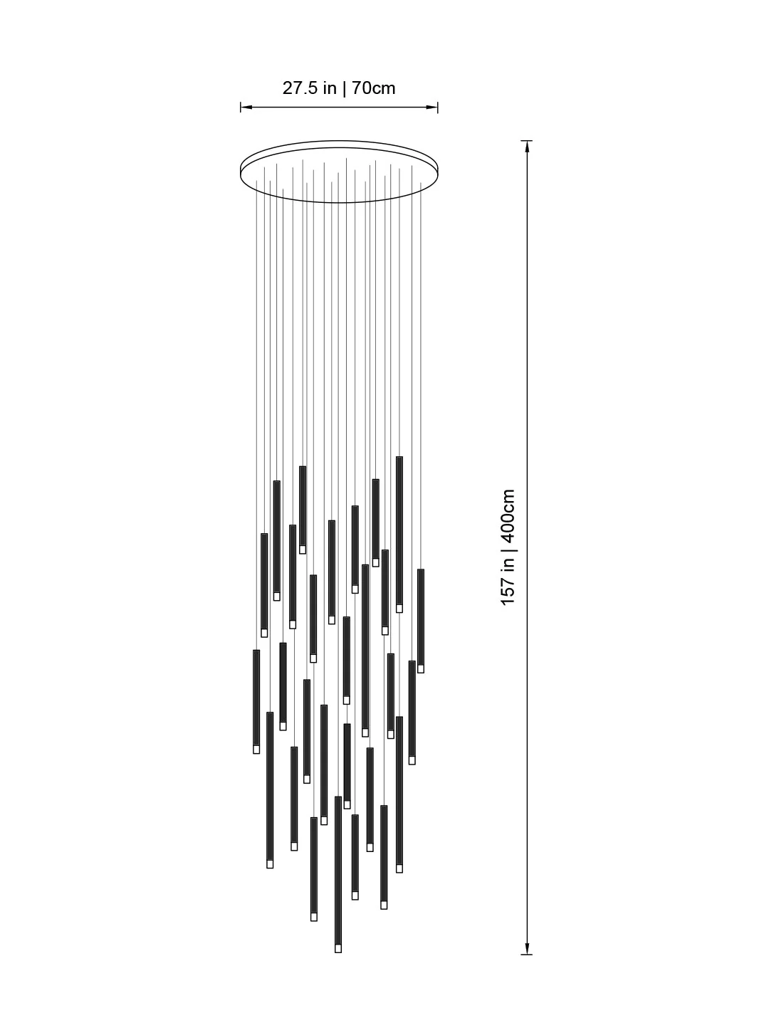 Clustered Tubes LED Chandelier by Aurorae Lighting - Image 3