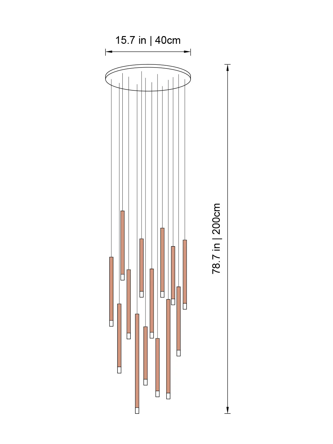 Clustered Tubes LED Chandelier by Aurorae Lighting - Image 8