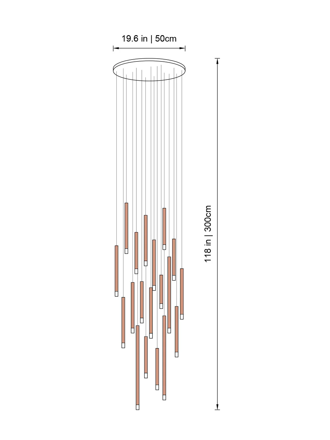 Clustered Tubes LED Chandelier by Aurorae Lighting - Image 9