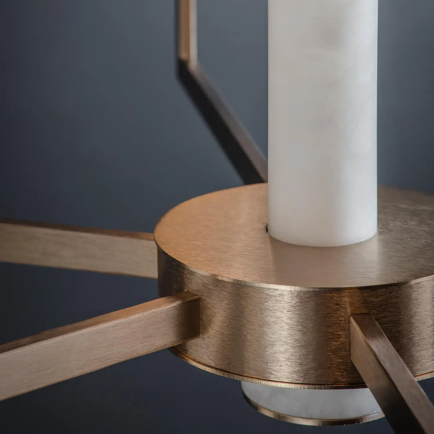 Contemporary  Alabaster 6-arm Compass Chandelier - Image 7