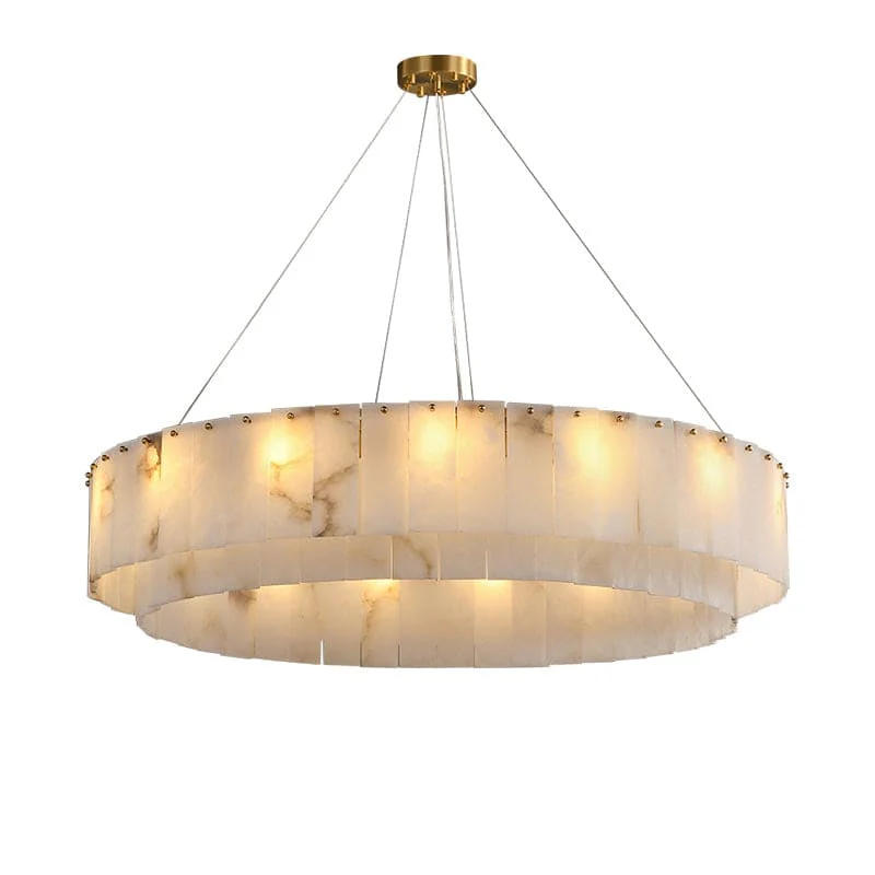 Copper & Alabaster Chandelier - Image 13