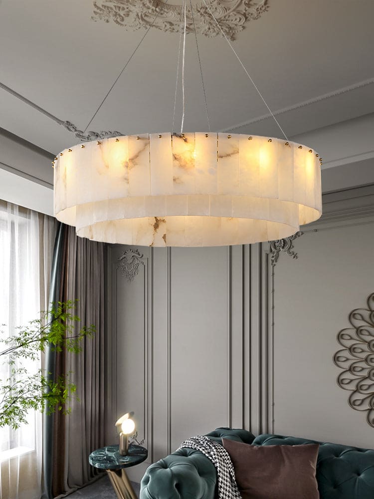 Copper & Alabaster Chandelier - Image 14