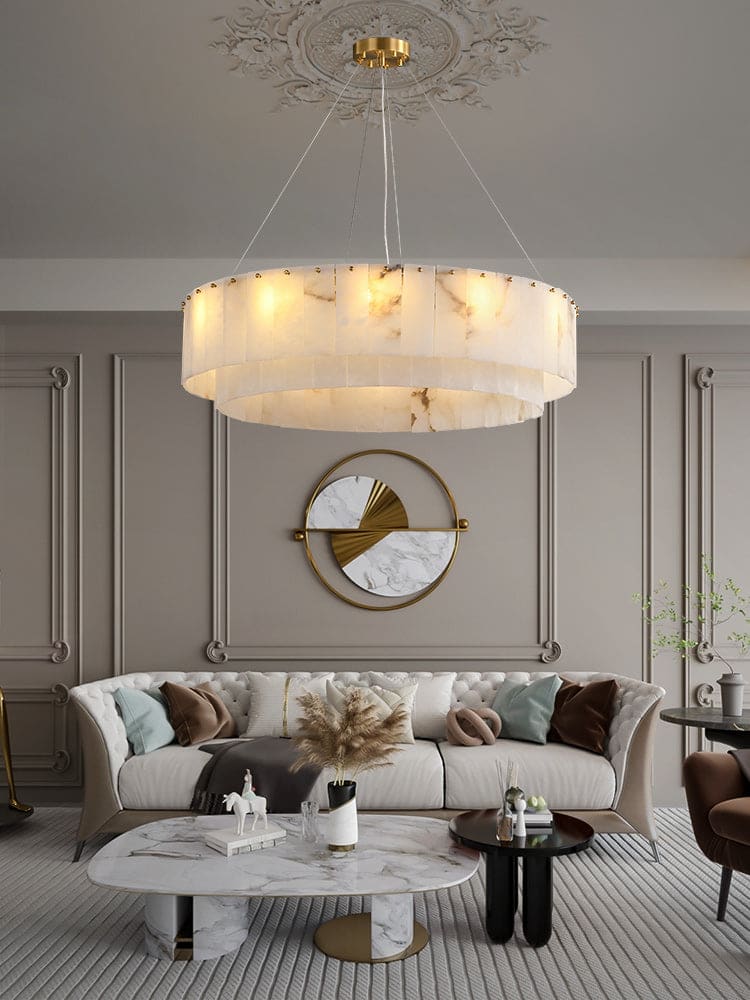 Copper & Alabaster Chandelier - Image 15