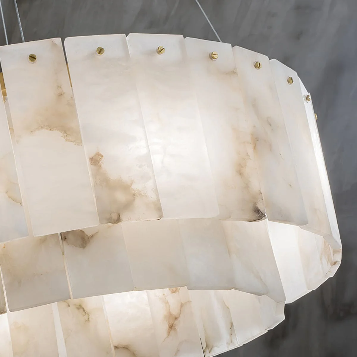 Copper & Alabaster Chandelier - Image 3