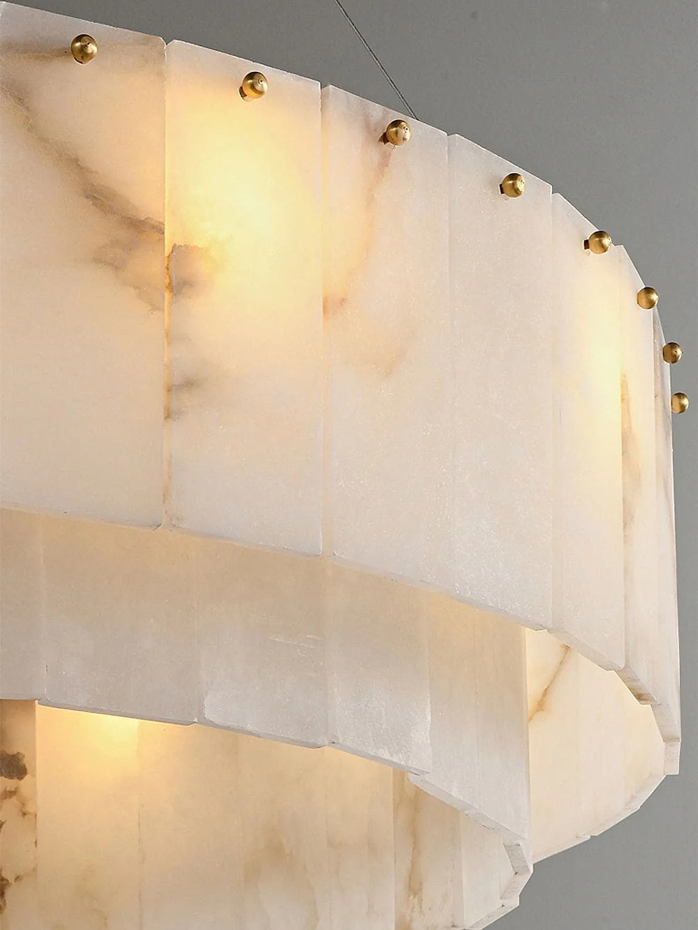 Copper & Alabaster Chandelier - Image 4