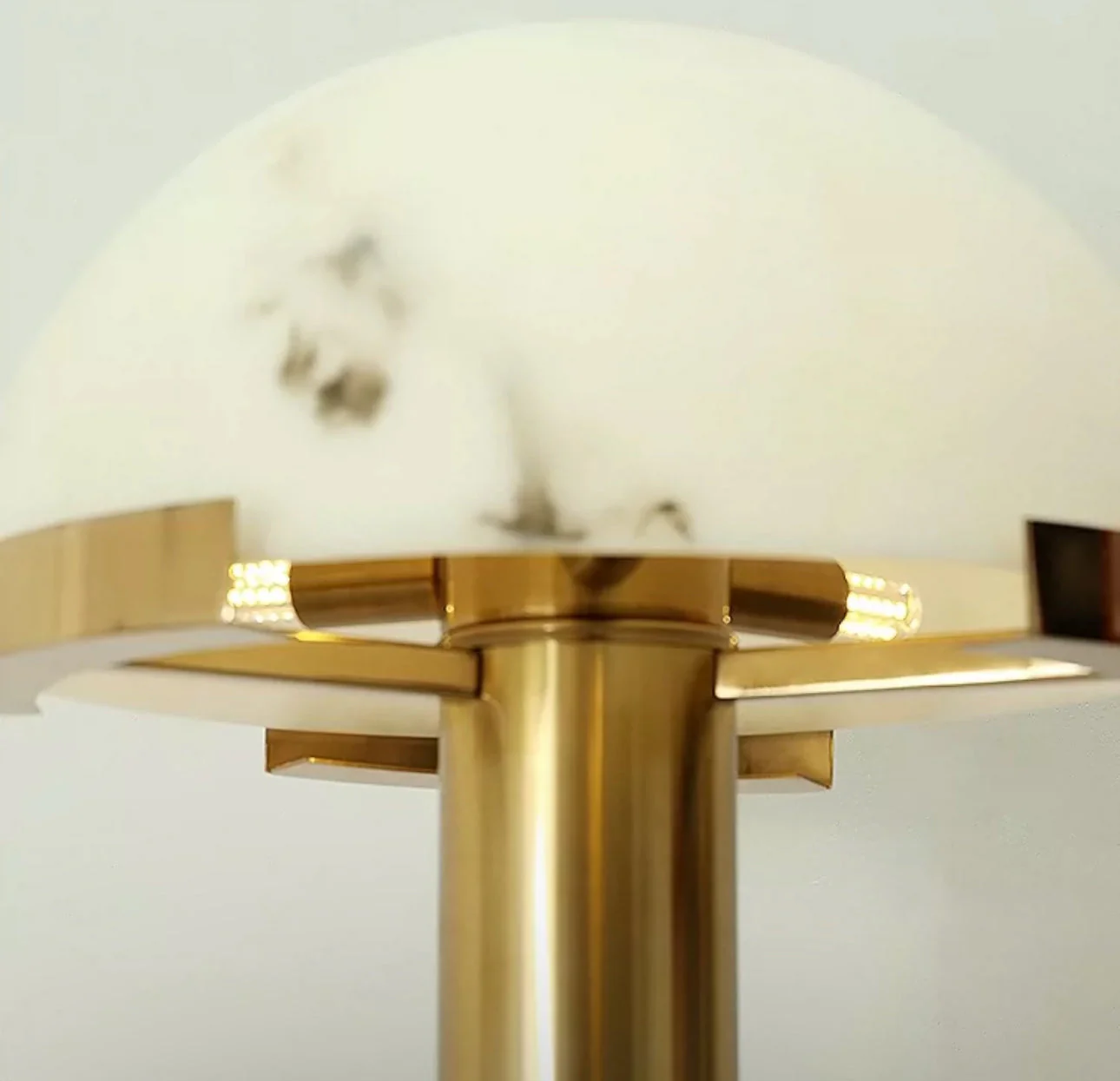Copper And Alabaster Dome Table Lamp - Image 3