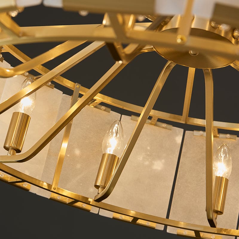 Round Alabaster Halo Chandelier - Image 2