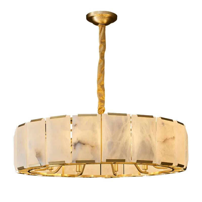 Round Alabaster Halo Chandelier - Image 3