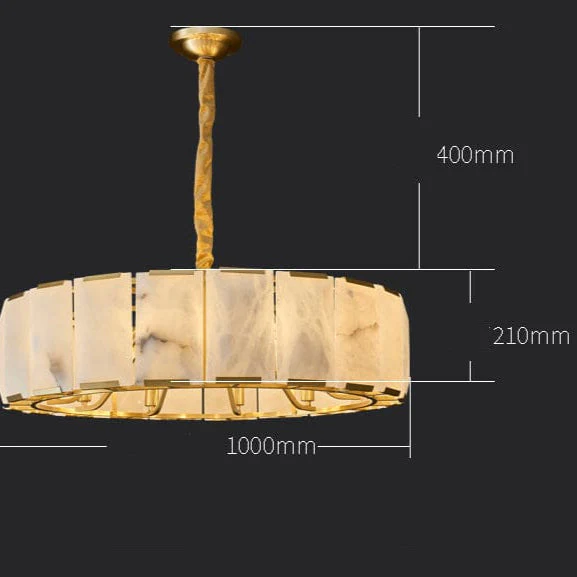 Round Alabaster Halo Chandelier - Image 7