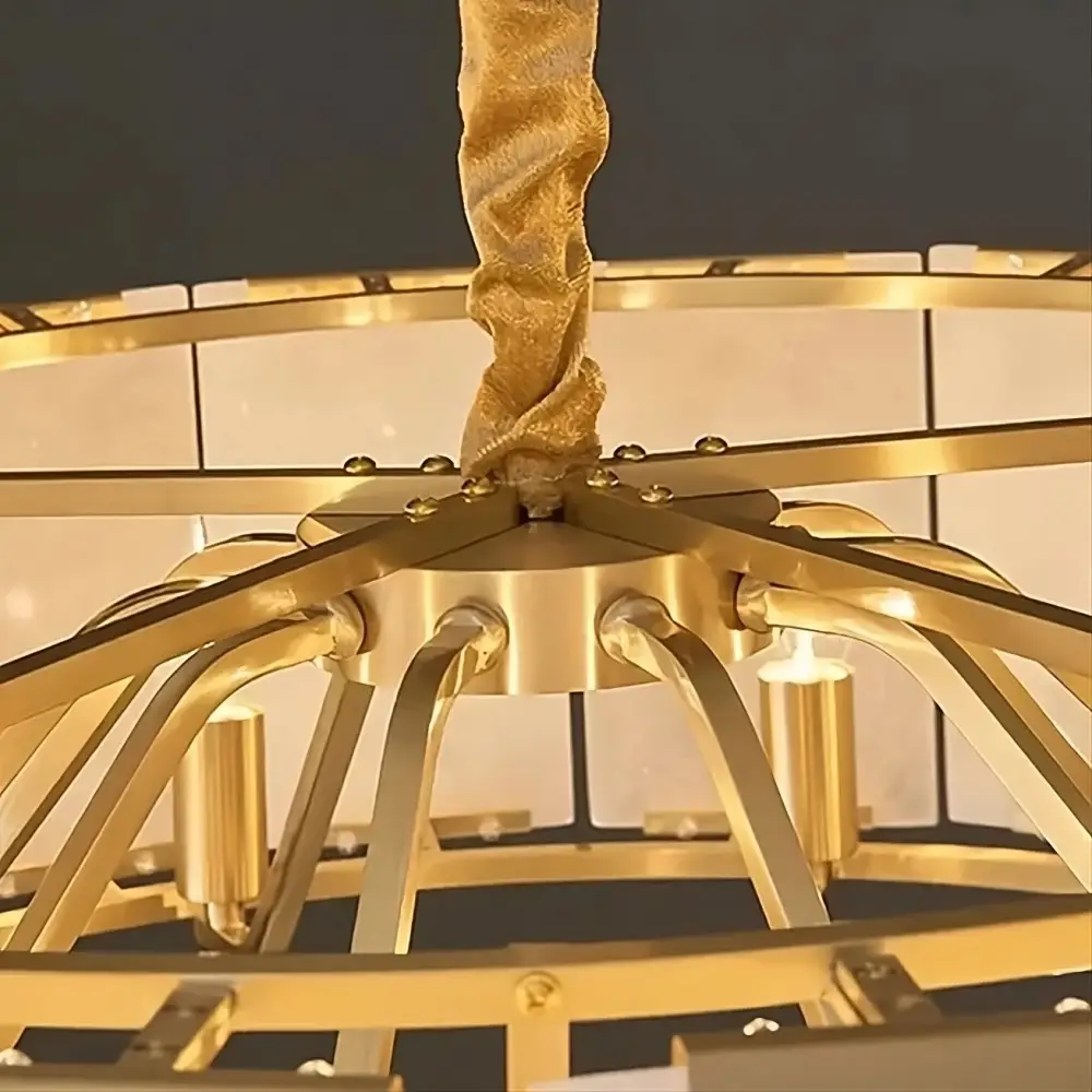 Round Alabaster Halo Chandelier - Image 8