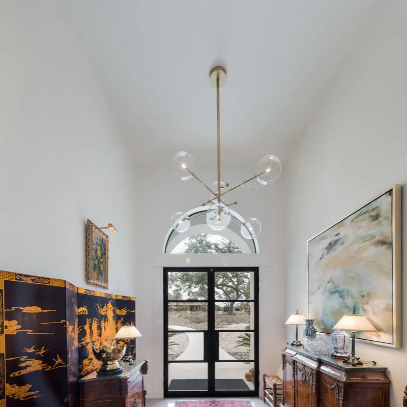RD15 6 - Light Modern Brass Chandelier 55.63" - Image 3