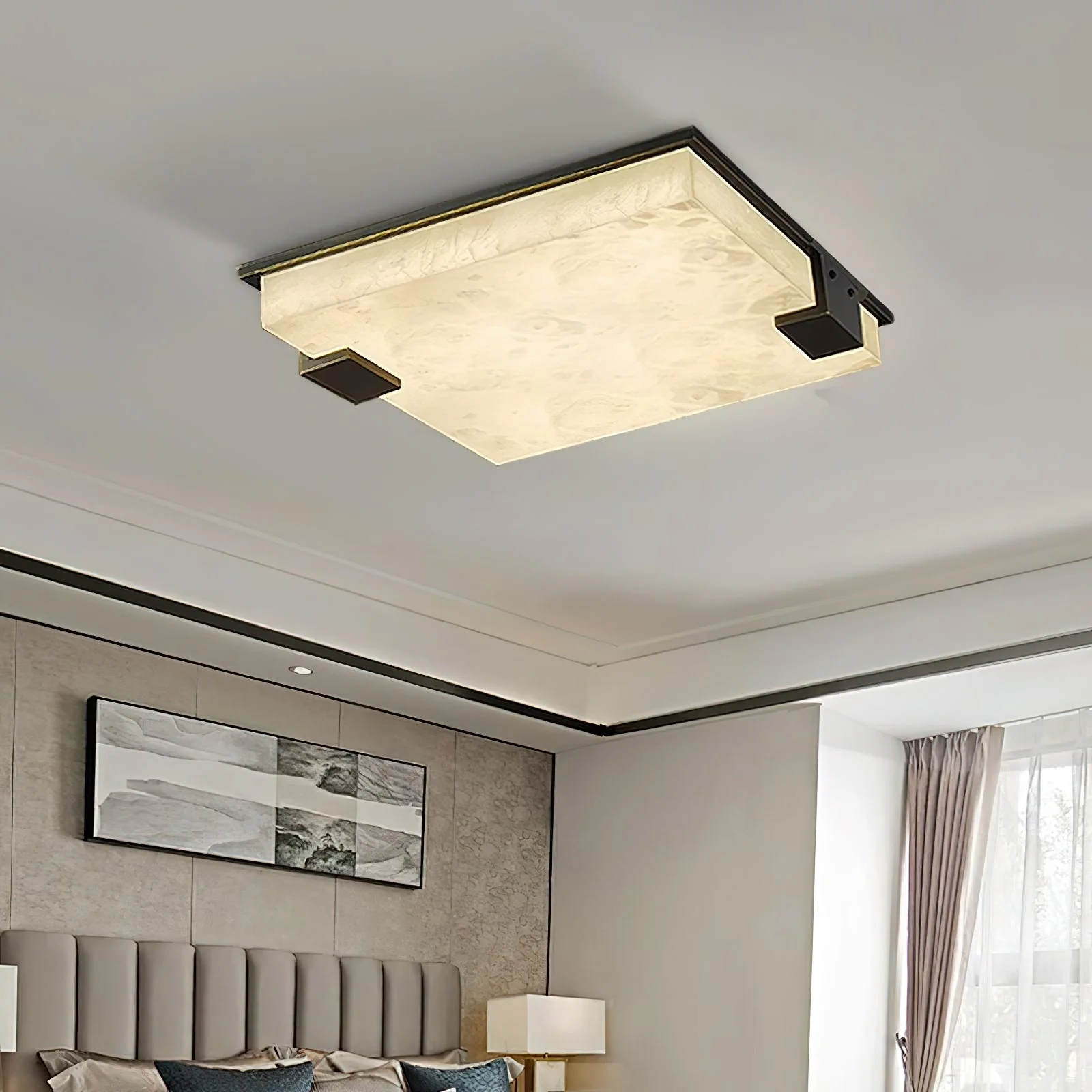 Covet Alabaster Flush Mount Ceiling Light - Image 4