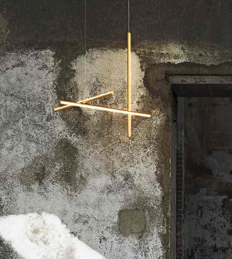 Crossed Aluminum Pendant Light Modern Designer High Ceiling LED Hanging Lights For Living Room Villa - Image 8