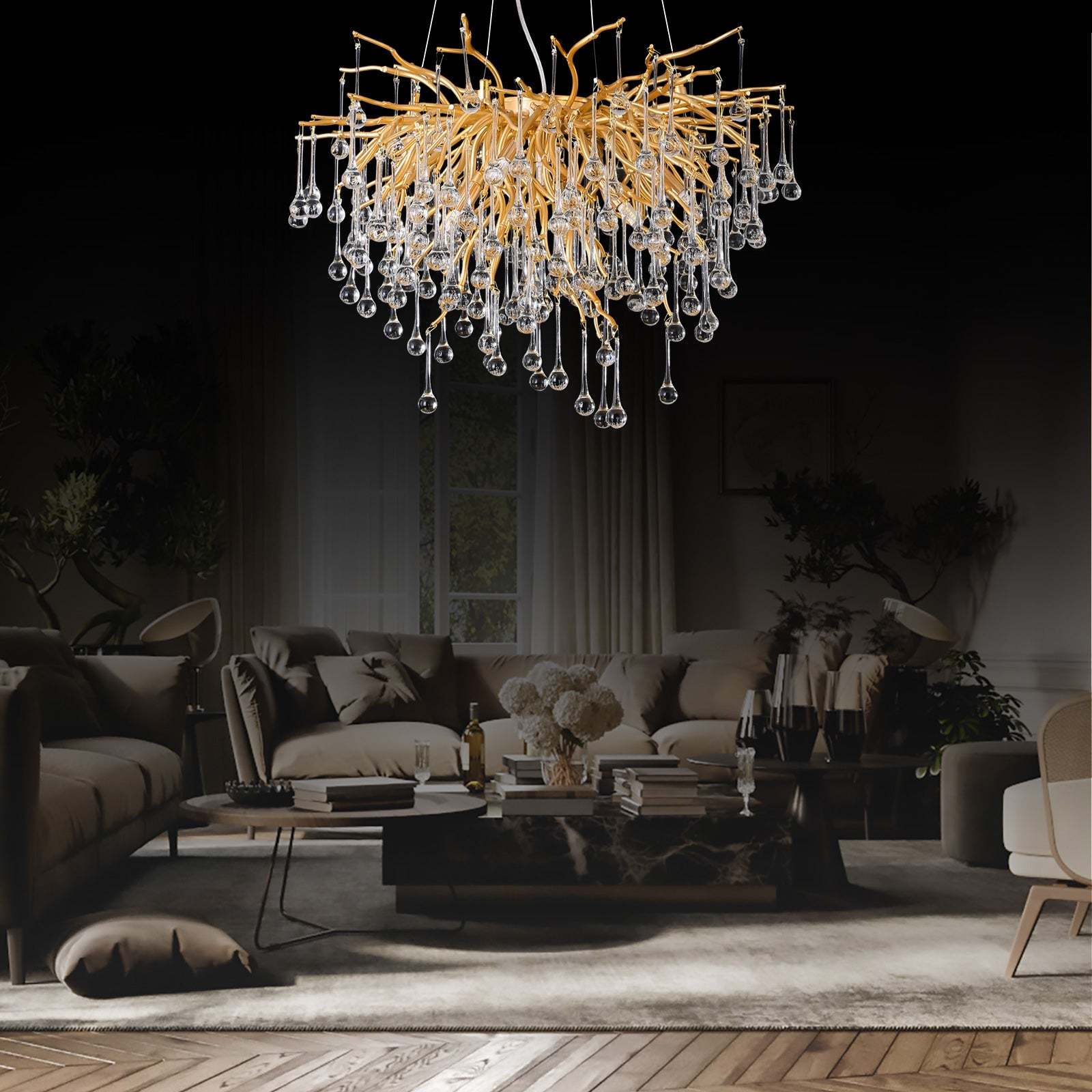 Crystal Branch Raindrop Chandelier - Image 2
