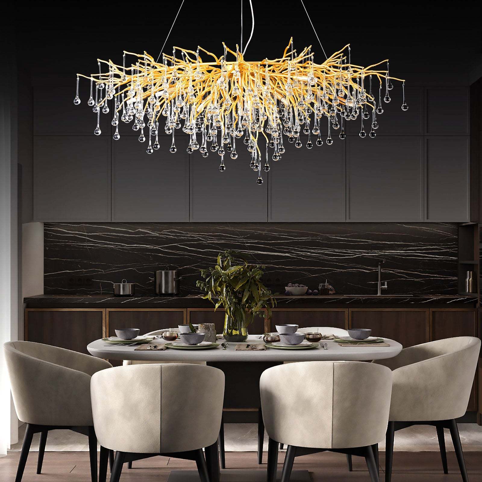 Crystal Branch Raindrop Chandelier - Image 7