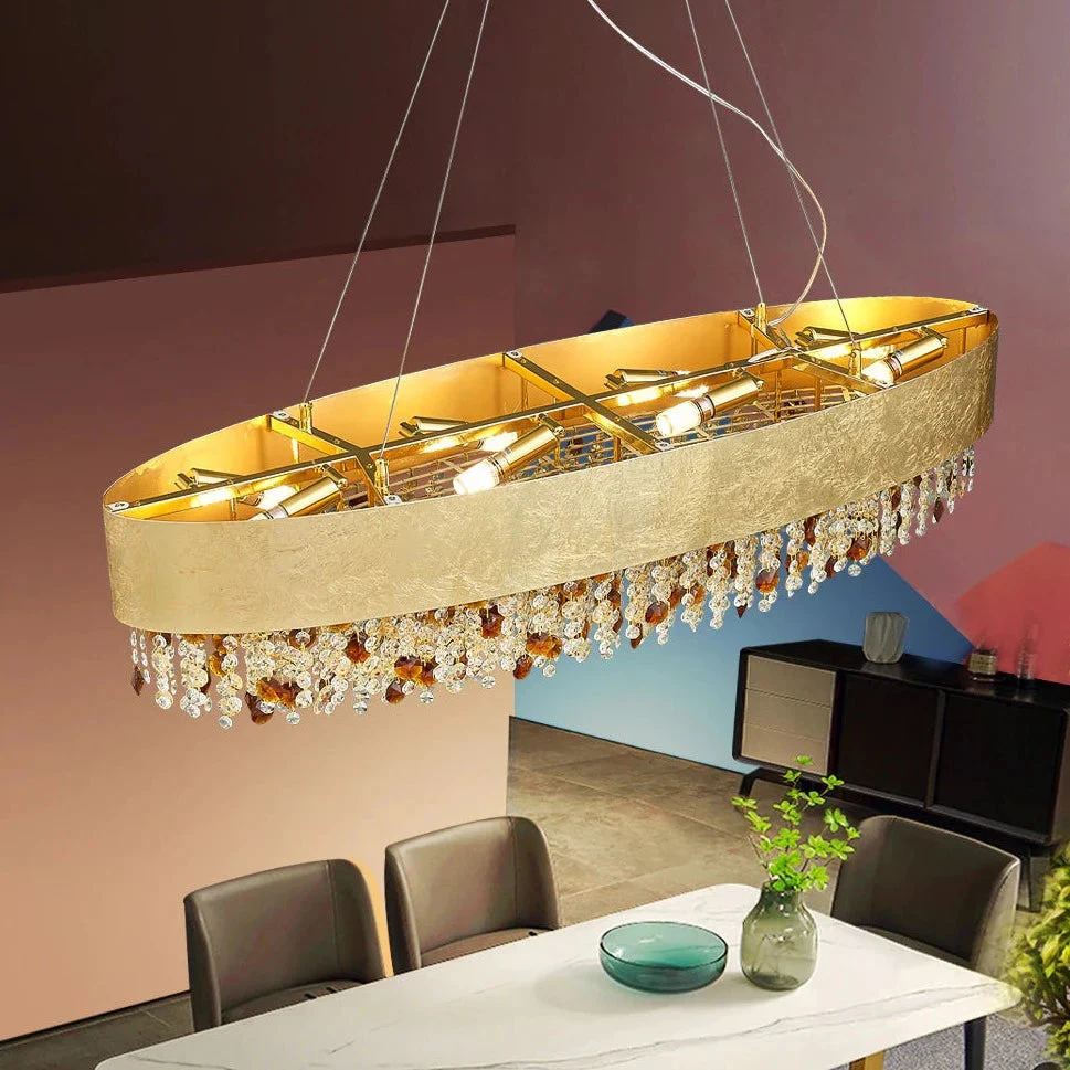 Avani Gold Plated Crystal Dining Room Chandelier - Image 3