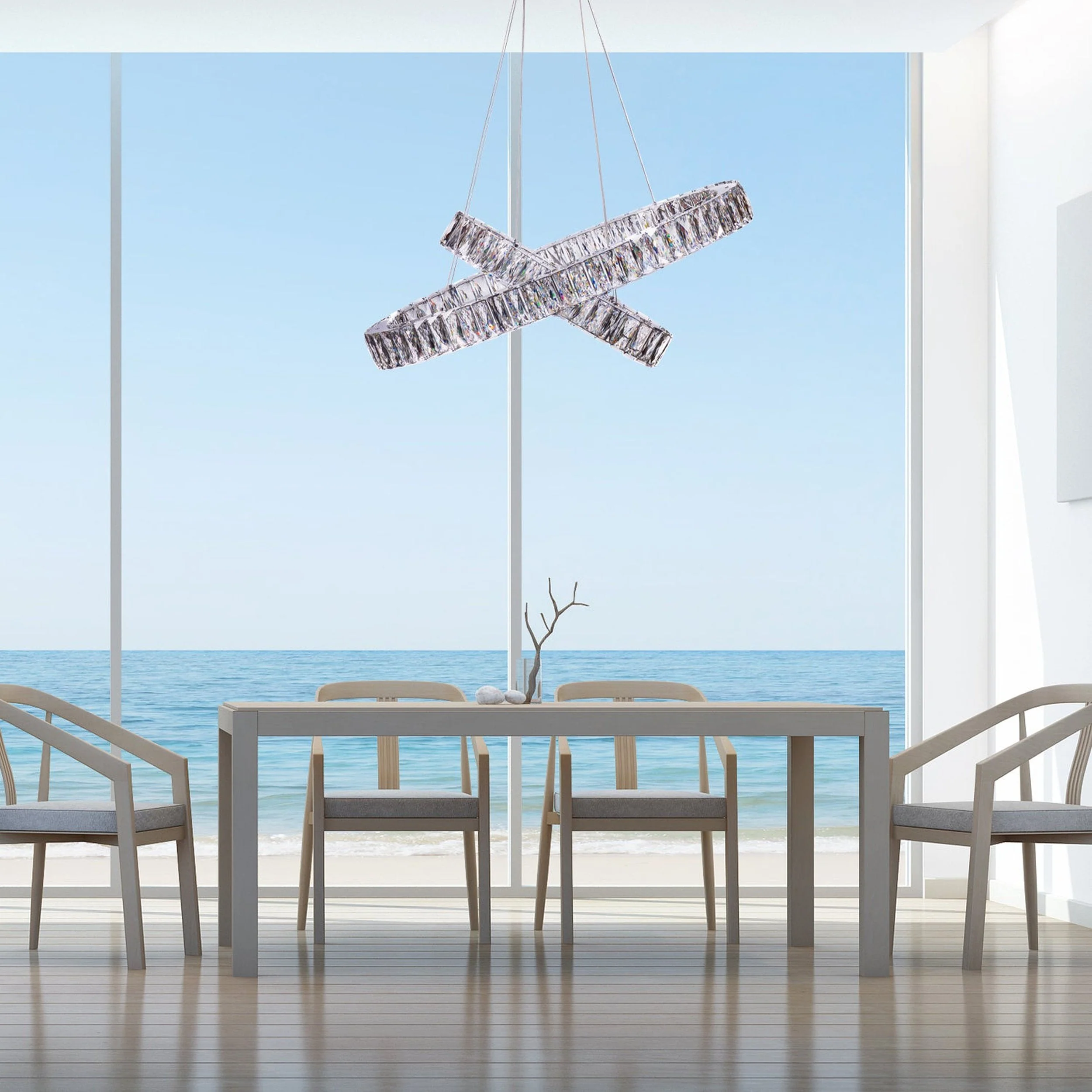 Crystal Elegance LED Chandelier // 2 Ovals - Image 2