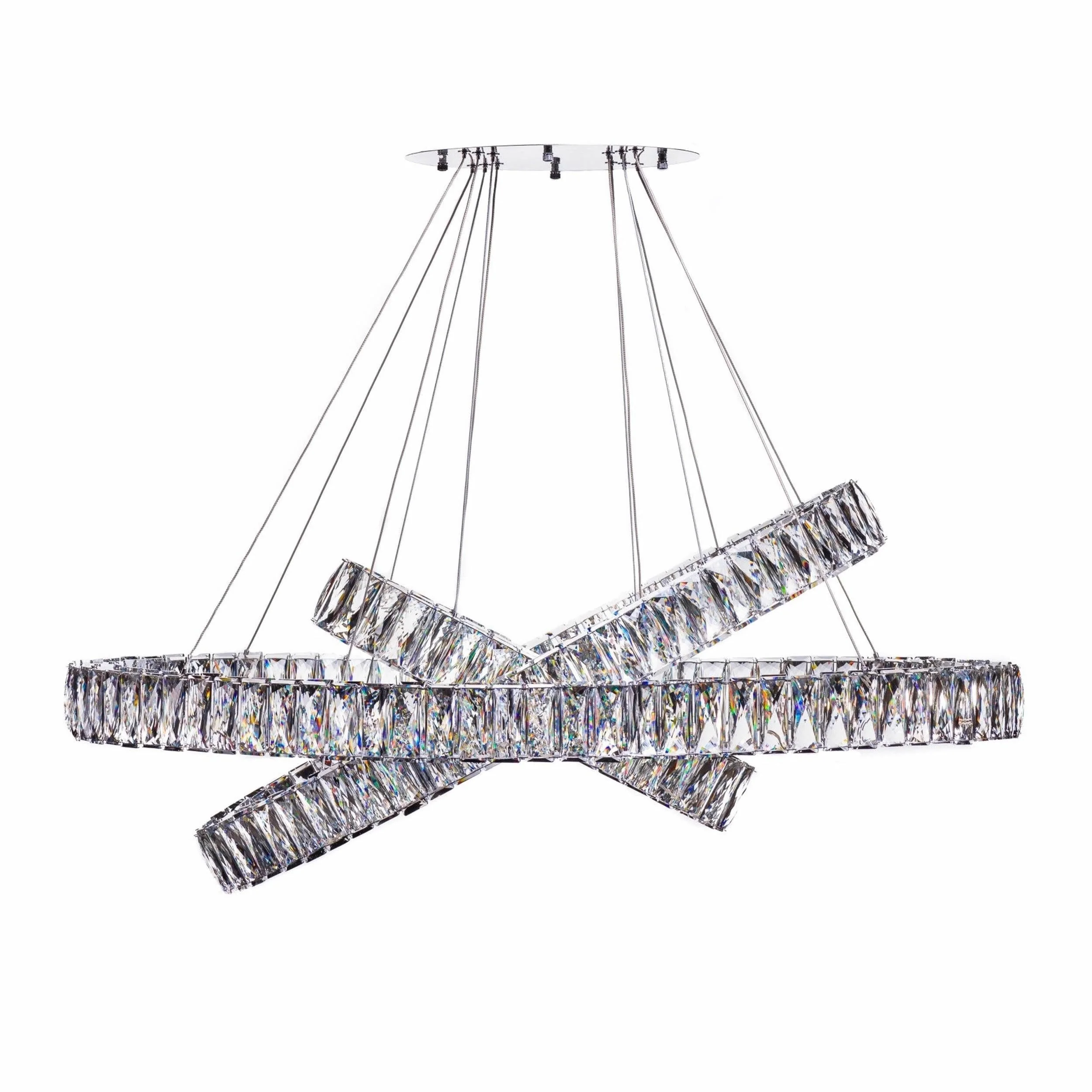 Crystal Elegance LED Chandelier // 3 Ovals - Image 2