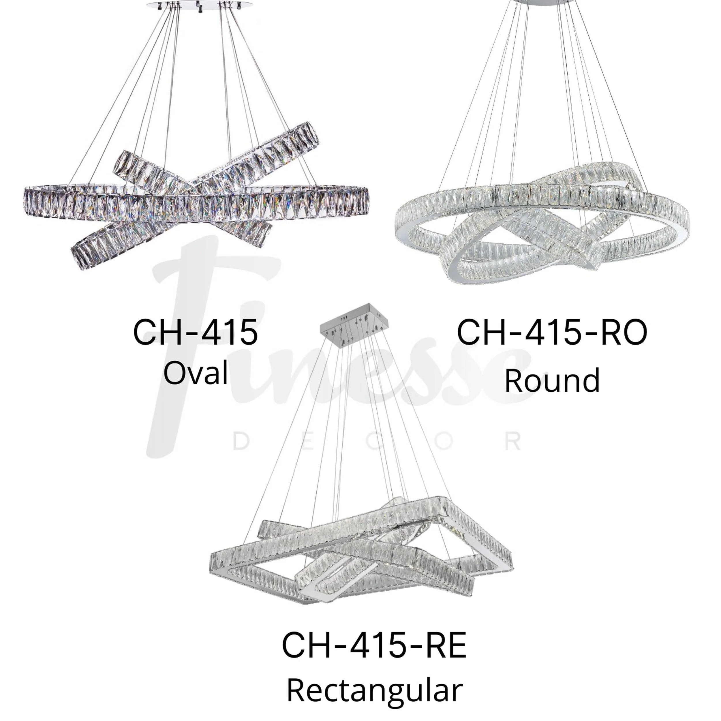 Crystal Elegance LED Chandelier // 3 Ovals - Image 5